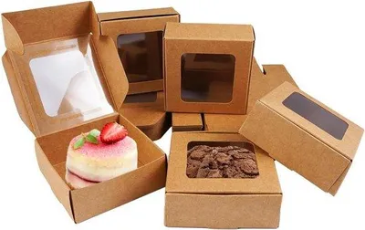Produktbild von Kraftpapier Geschenkdozen 7,5x7,5x3 cm braun