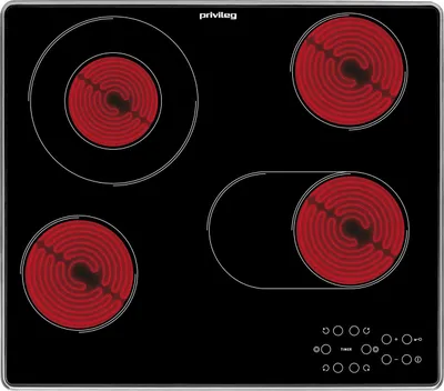Produktbild von Privileg PCTAC 6042 IN, Schwarz, Edelstahl, Integriert, 58 cm, Keramik, Glaskeramik, 4 Zone(n)