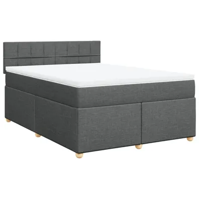 Produktbild von Boxspringbett mit Matratze Dunkelgrau 140x190 cm Stoff