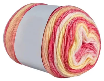 Produktbild von Häkelgarn Farbverlauf Baumwolle/Acryl 100g Rotgelborange Anfänger