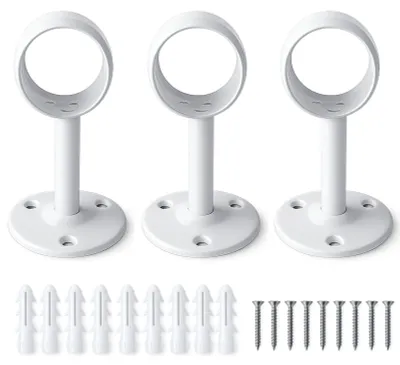 Gardinenstangenhalter-Set, 3 Stück, weiß, Ø 32 mm, für Decke/Wand