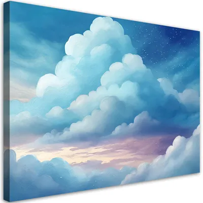 Immagine prodotto di Quadro su tela Nuvole blu 90x60 Feeby Quadro blu per la parete pronto per essere appeso