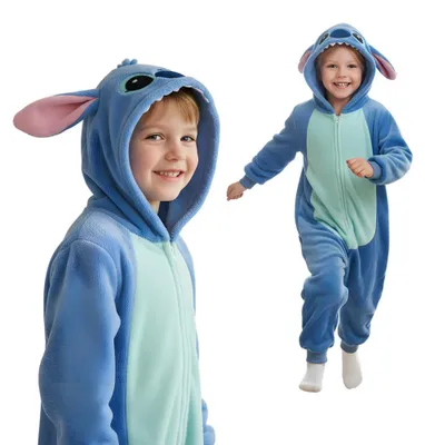 Produktbild von Pyjama Onesie Kigurumi Kostüm für Kinder Lilo & Stitch 140