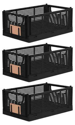 Aufbewahrungsbox M 25x16,5x10 cm schwarz stapelbar