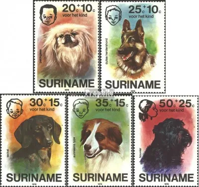 Produktbild von Briefmarken Suriname 1976 Mi 738-742 (kompl.Ausg.) postfrisch Hunde