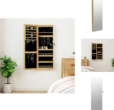 Produktbild von vidaXL Spiegel-Schmuckschrank mit LED-Beleuchtung Wandmontage - Spiegel