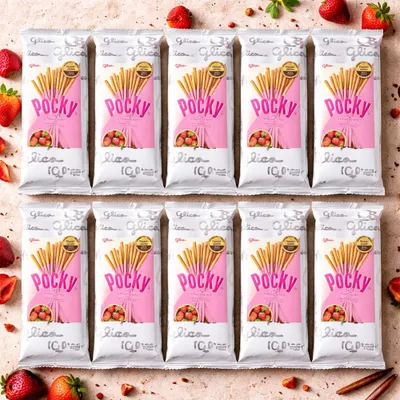 Produktbild von Pocky Strawberry Softpack 10 x 45g Vorratspack