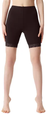 Image de Leggings courts pour femme Bellivalini en viscose avec dentelle BLV50-216 (marron, S)