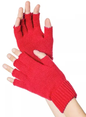 Produktbild von Fingerlose Strickhandschuhe rot