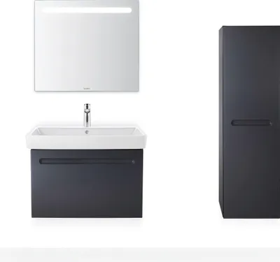 Produktbild von Duravit No.1 Halbhochschrank, eine Tür, Anschlag links, 400x360x1320mm, 4 Glasfachböden, N11308L49490000