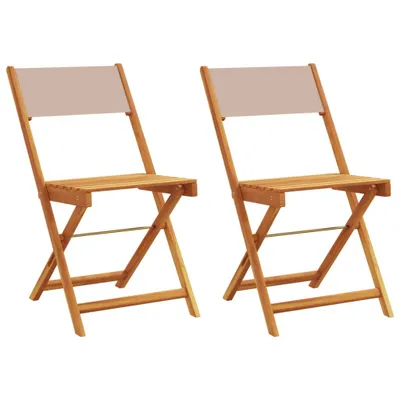 Produktbild von Bistrostühle 2 Stk. Taupe Massivholz Akazie & Stoff