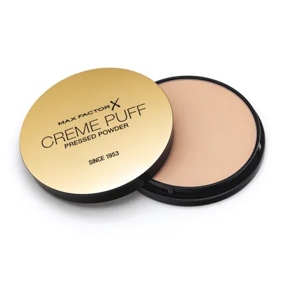 Produktbild von Max Factor Crème Puff, Universal, Nouveau Beige, Kompaktes Gehäuse, Gepresstes Puder, Matte, 21 g