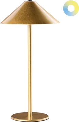 Produktbild von BELIANI LED Tischlampe Gold Metall 30 cm Hoch Aufladbar Kabellos mit USB-C-Ladefunktion Modernes Design für Outdoor Indoor Garten Terrasse Balkon