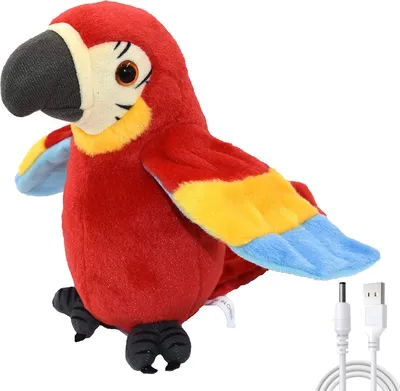 Produktbild von Sprechender Papagei Plüsch-Spielzeug, Tanzender Papagei Singender Kaktus, Papagei Plüsch-Puppe, Plüsch-Puppe mit USB-Ladekabel Wiederaufladbar für Babys