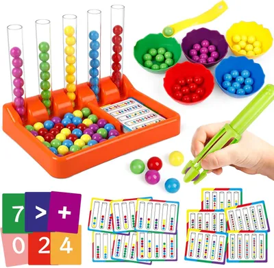 Produktbild von Farben Lernen Ab 3 4 5 Jahre, Montessori Spielzeug, Zähl und Farbsortierspielzeug für Kinder, Mathematik-Manipulatoren, pädagogisches Lernspiel