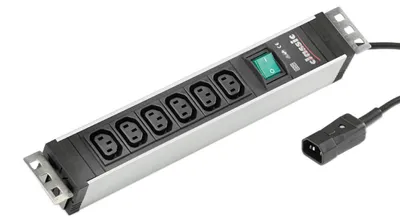 Obrázok produktu pre Bachmann ALU 1,5U 6xIEC 1xvypínač 2,0 m IEC