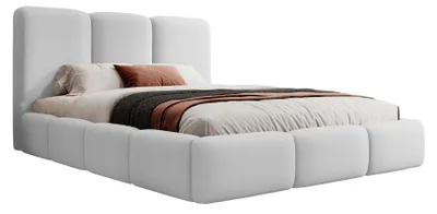 Produktbild von Selsey Bauro - Polsterbett 140x200 mit Stauraum und Samtbezug, taubengrau