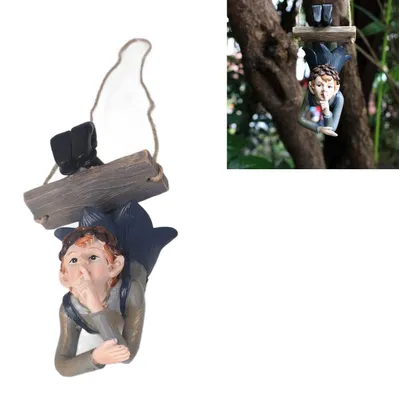 Image de Omgoods - Décoration de jardin et d'intérieur représentant un elfe, à suspendre