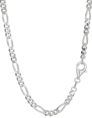 Produktbild von NKlaus 45 cm Figarokette 925 Silber 3+1 Glieder 3 mm breites Halskette Silberkette 14307