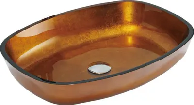 Produktbild von Mexen Araks Glas-Waschbecken zur Aufsatzmontage 54 x 39 cm, gold - 24155450