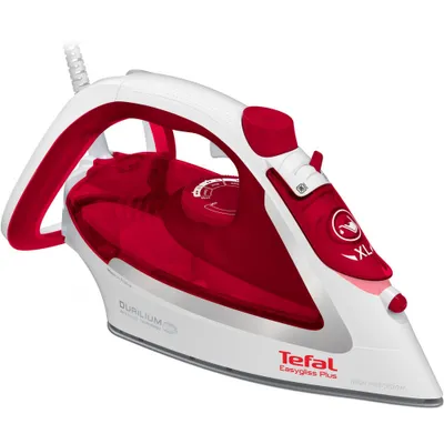 Produktbild von TEFAL Easygliss Plus Dampfbgeleisen, Durilium Airglide Bgelsohle, 2500W fr schnelles Aufheizen, 45 g/Minute kontinuierliche Dampfmenge, 195 g/Minute Dampfsto, FV5717E0
