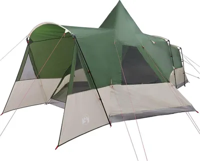 Zdjęcie produktu dla vidaXL Namiot tipi z dachem i schowkiem zielony 720 x 465 x 295 cm
