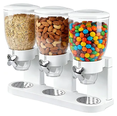 3er-Set Müslispender, 2 l, luftdicht, transparent, BPA-frei, weiß