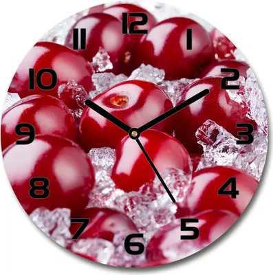 Produktbild von Wanduhr aus Glas 30fi Glasbild Glasuhr Gehärtetes Glas - schwarze-zeiger - Iced cherry