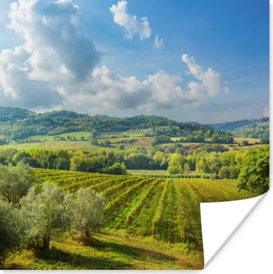 Produktbild von MuchoWow® Poster Toskana - Landschaft - Wolken 50x50 cm - Wohnzimmerdekoration