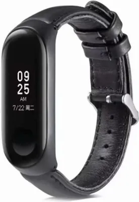 Produktbild von Strap-it Xiaomi Mi Band 6 Armband Leder (Schwarz)