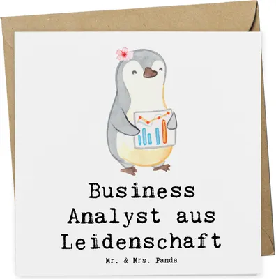 Produktbild von Mr. & Mrs. Panda Grußkarte Business Analyst Leidenschaft - Weiß - Geschenk, doppelkarte, faltkarte, Klappkarte, anlasskarte, Glückwunschkarte