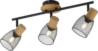 Produktbild von JUST LIGHT LED Deckenleuchte TAMIS Wand- oder Deckenmontage, Spotkopf dreh- schwenkbar, Kiefernholz Wohnzimmer, Schlafzimmer, Esszimmer, Arbeitszimmer, Flur