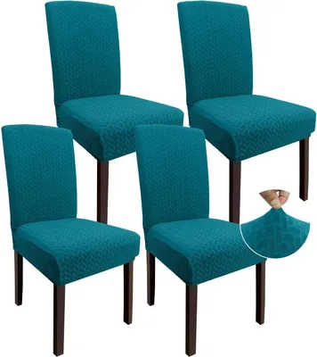 Produktbild von Famanu Stuhlhülle für Esszimmerstühle (Set von 4, Marineblau) - Modernes Design