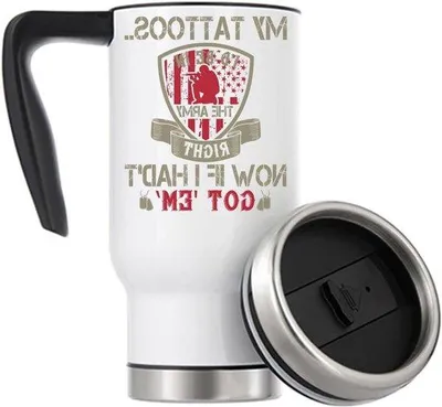 Productafbeelding van Thermos Mok - Reismok Isoleerbeker - Warme Drankjes Meenemen - Dubbelwandig Vacuüm Geïsoleerd - 480 ml - Wit