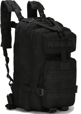 Immagine prodotto di Zaino militare, zaino unisex per attività all'aperto, viaggi ed escursioni; zaino tattico militare per trekking, zaino mimetico, nero