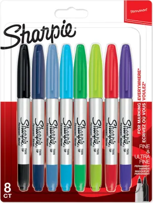 Produktbild von Sharpie Doppelseitiger Permanent Marker | Marker Stifte mit Doppelspitze (Fein & ultrafein) | gemischte Farben | 8 Stück