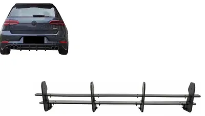 Imagen del producto de Extensión del difusor trasero para VW Golf 7.5, modelo R, restyling de 2017 a 2020.