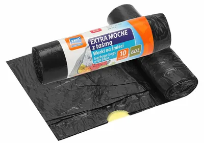 Image de Sacs poubelle extra-forts avec sangle 10 pièces 60 l
