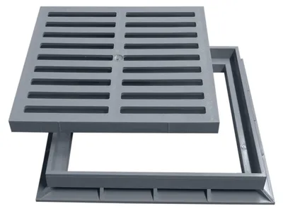 Produktbild von Marley Einlaufrost Rost mit Rahmen 30x30cm begehbar für Einlaufschacht Hofablauf Gully PVC