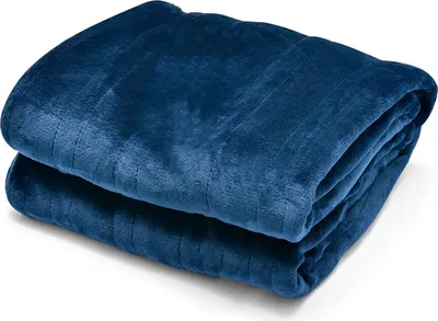 Produktbild von Heizdecke mit Abschaltautomatik, Elektrische Kuscheldecke mit 4 Heizstufen & 8H Timer & Überhitzungsschutz, Wärmedecke waschbar, Flanell (180 x 130 cm, Blau)