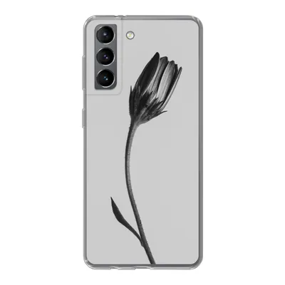 Produktbild von MuchoWow® Handyhülle Schutzhülle Hülle für Samsung Galaxy S21 Pflanze - Makro - Schwarz - Weiß Silikon Softcase Handy Hülle - Softcase