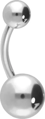 Produktbild von Bauchnabelpiercing Chirurgenstahl Bananabell Silber Stablänge: 10mm
