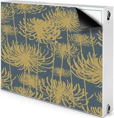 Produktbild von Magnet Heizkörperabdeckung Heizkörperverkleidung Verkleidung Abdeckung 100x60 cm  - Blumen, golden
