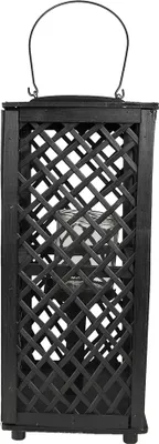 Produktbild von Clayre & Eef Windlicht 21x21x50 cm Schwarz Bambus