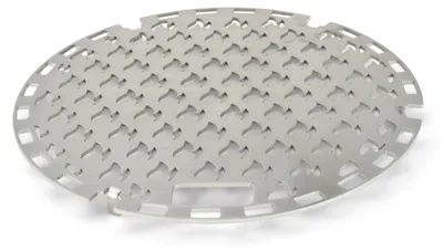Produktbild von Edelstahl Grilleinsatz für den Grillrost.com Feuerplattengrill mit 35cm Feuerloch mit Flammenbranding