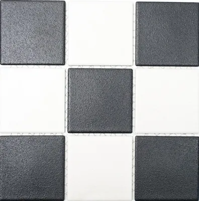Produktbild von Mosaikfliese Keramik chachbrett schwarz weiß Duschtasse Bodenfliese MOS22-0304-R10