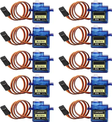Produktbild von MMOBIEL 10x SG90 9g Micro Servo Motor für RC-Drohne / Auto / Flugzeug / Fahrzeuge
