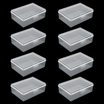 Obrázek produktu pro Kusy Malý plastový úložný box s víkem, 93 x 66 x 32 mm, mini obdélníkový průhledný úložný kontejner pro ukládání drobných předmětů, jako je příslušenství nebo občerstvení
