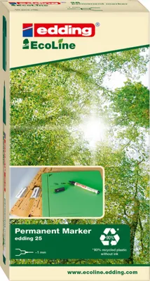 Zdjęcie produktu dla Edding 4-25004 25 Marker permanentny EcoLine - 1 - 5 mm, zielony, wielokrotnego napełniania