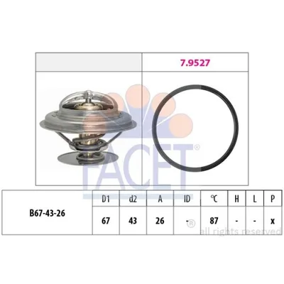 Produktbild von FACET Thermostat Kühlmittel 87°C passend für MERCEDES-BENZ 190 (W201) Stufenheck (W124) C-Klasse Limousine (W202) E-Klasse Limousine (W210) SL (R129)